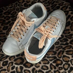 Nike White Peach and Blue sneakers